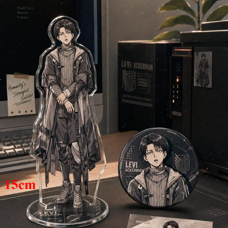 Windbreaker Anime Merchandise - Set Lencana Figur Akrilik Levi Ackerman