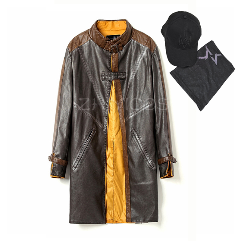 Windbreaker Anime Merchandise - Kostum Cosplay Aiden Pearce Jaket Kulit