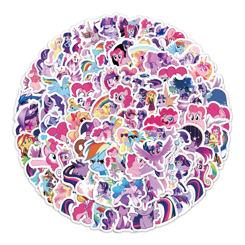 100pcs Stiker Kartun My Little - Anime Merchandise Usa ulasan dan harga