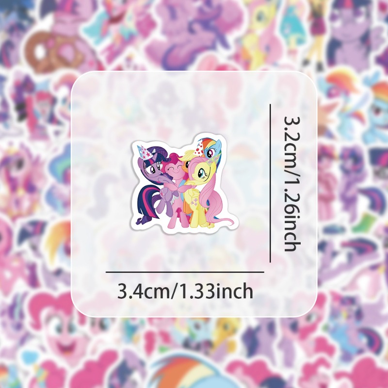 100pcs Stiker Kartun My Little - Anime Merchandise Usa ulasan dan harga