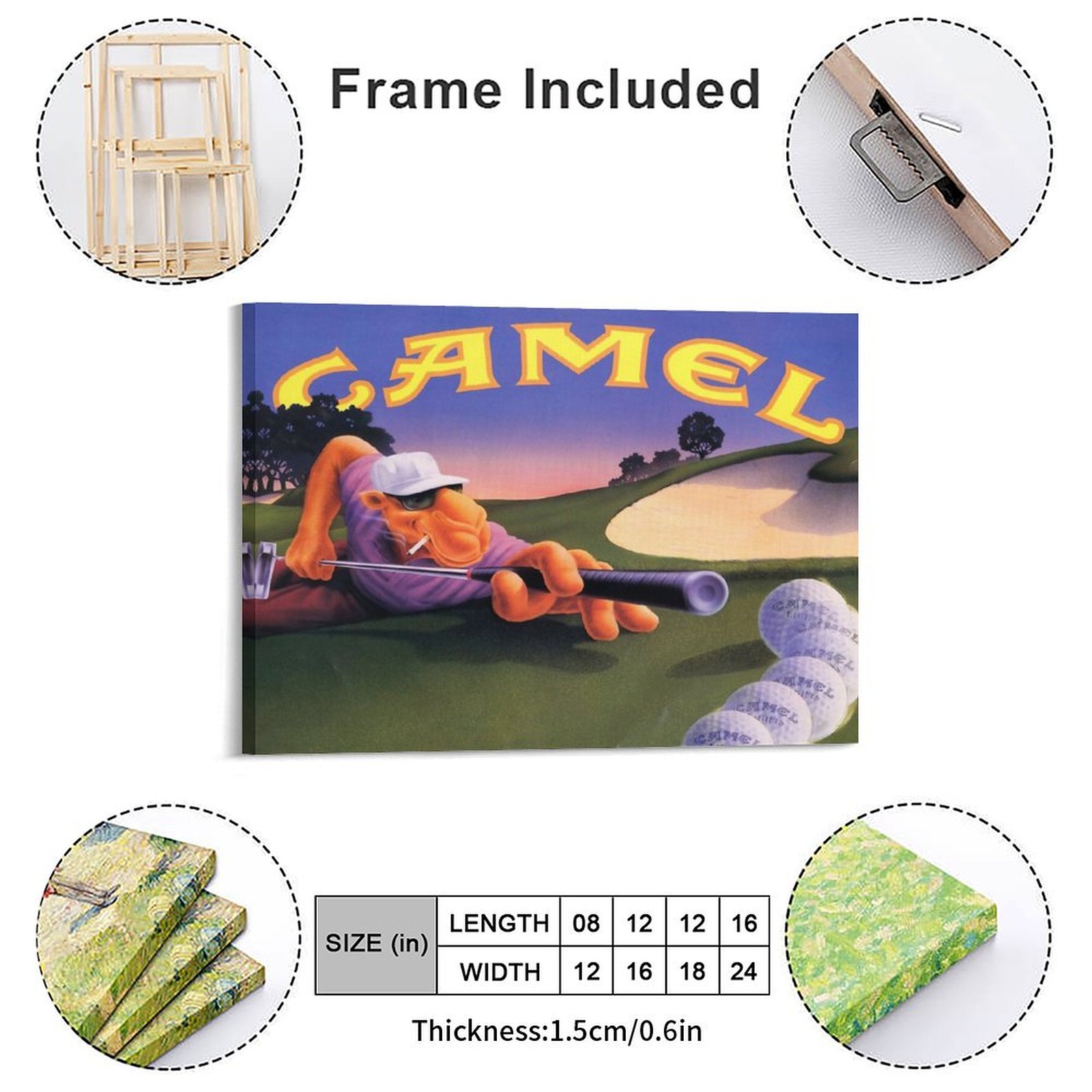 Vintage Joe Camel Roulette Ikl - Art Print Framed ulasan dan harga