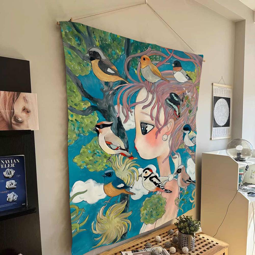 Aya Takano Permadani Kartun Wa - Wall Scroll Tapestry ulasan dan harga