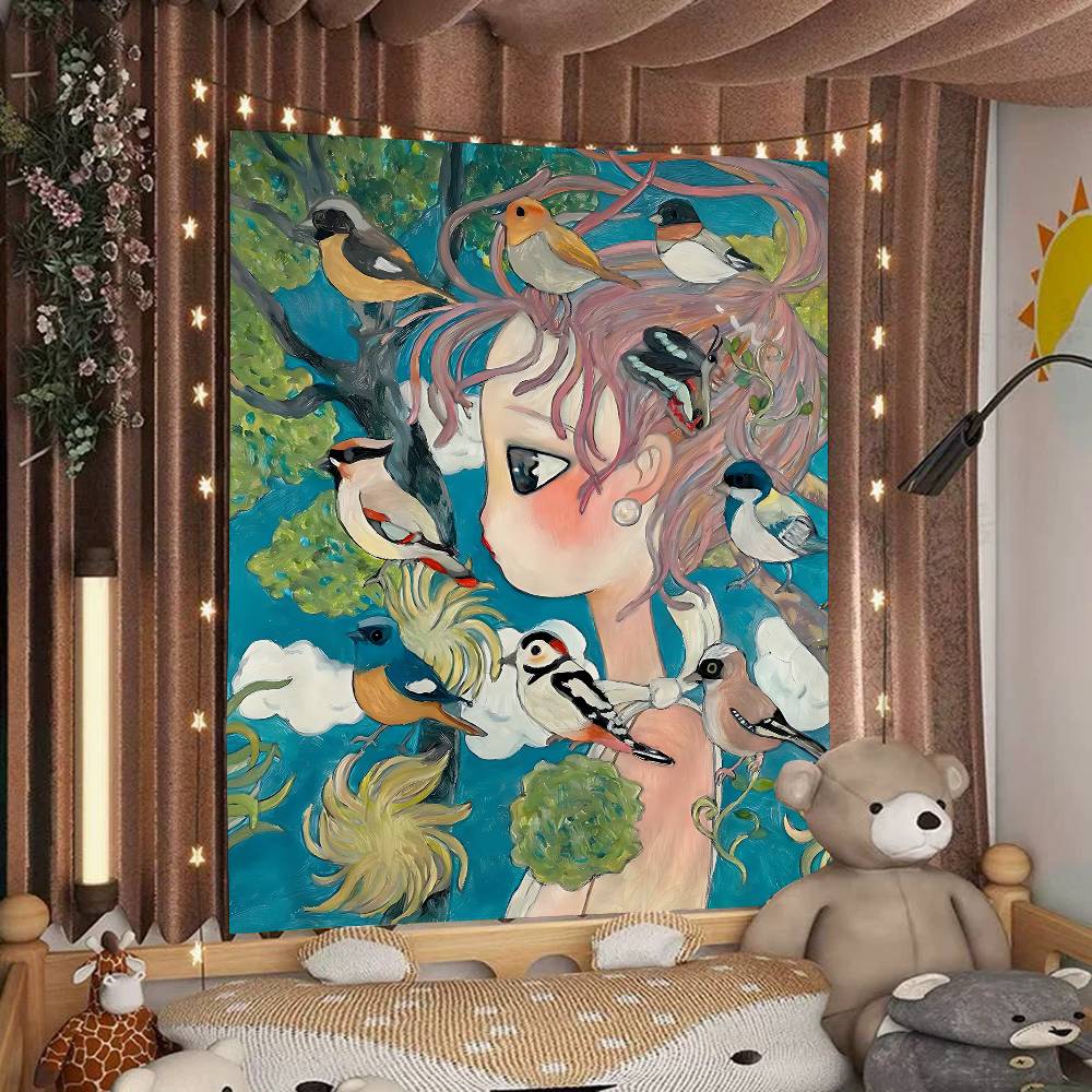Aya Takano Permadani Kartun Wa - Wall Scroll Tapestry ulasan dan harga
