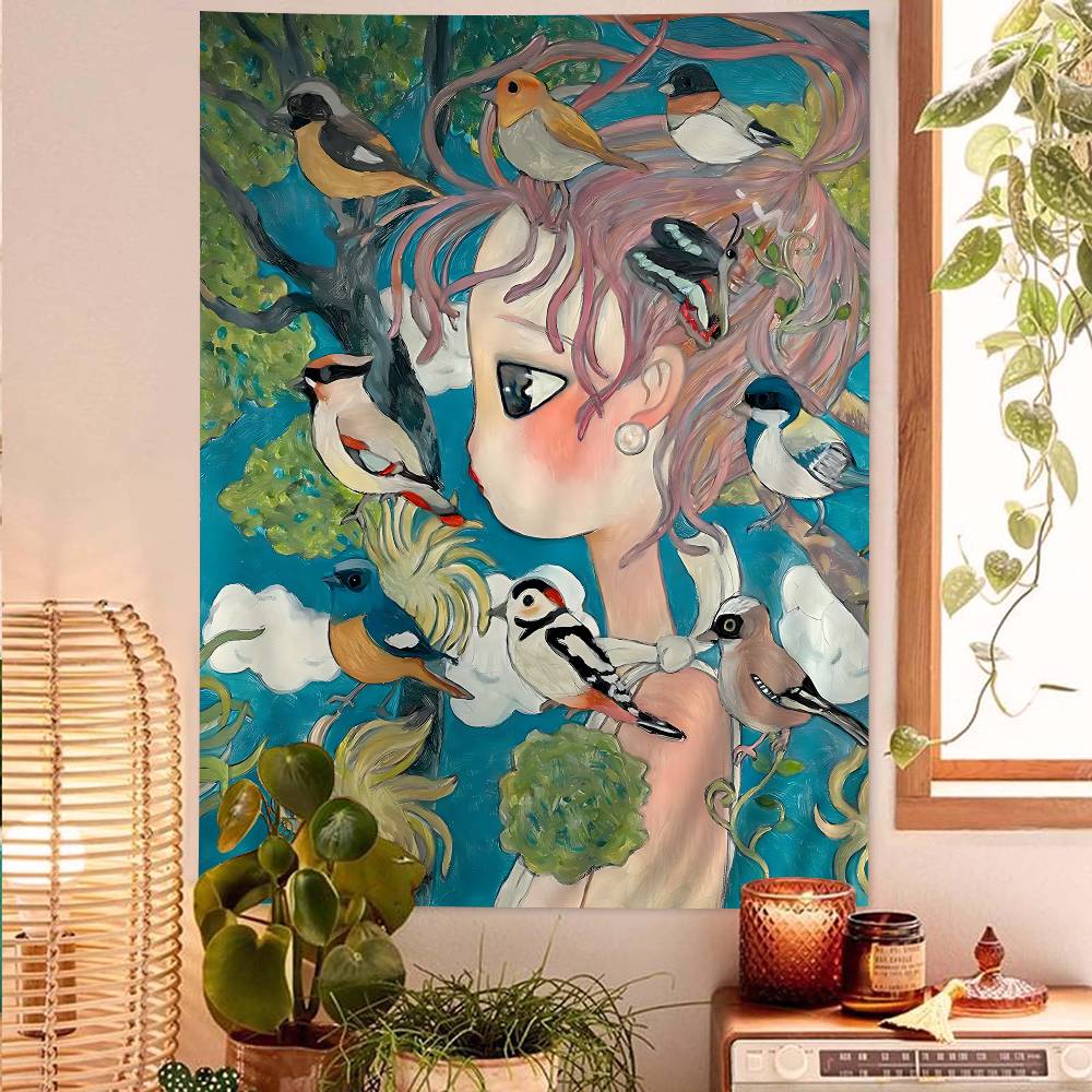 Aya Takano Permadani Kartun Wa - Wall Scroll Tapestry ulasan dan harga